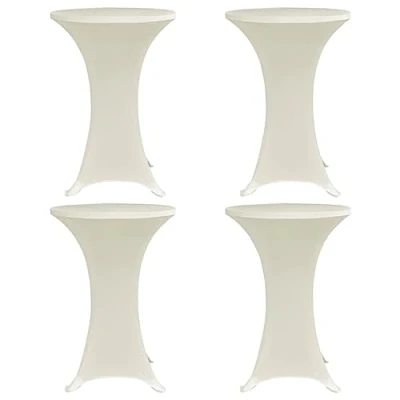 Abbildung von vidaXL 4X Stehtischhusse Husse Tisch Stehtisch Hussen Stehtischhussen Tischhusse Tischdecke Bezug Überzug Bistrotisch Ø 60cm Creme Stretch
