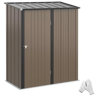 Abbildung von Gerätehaus mit Pultdach 1,34 m² Metall Gartenhaus Geräteschuppen