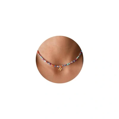 Abbildung von TINGN Geschenke für Mädchen Tochter Bunte Perlen Kette mit Buchstaben S Halskette Modeschmuck Personalisierte Frauen Freundin Geburtstagsgeschenk 7 8 9 10 Jahre