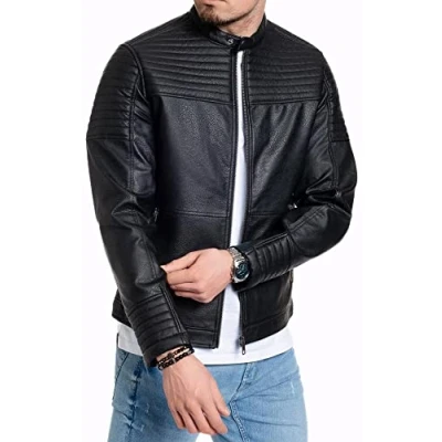 Abbildung von Jack &amp; Jones Bikerjacke Lederjacke Smith gesteppt
