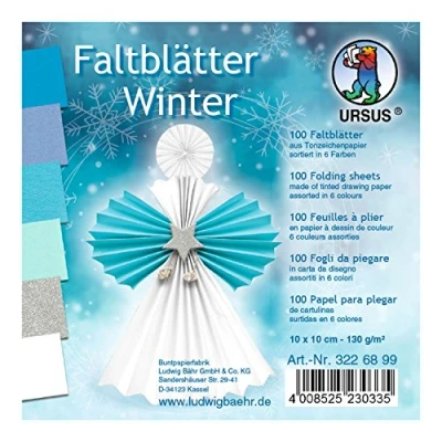 Abbildung von Ludwig Bähr Faltblätter Winter 130g/qm 10x10cm VE=100 Blatt 6 Farben