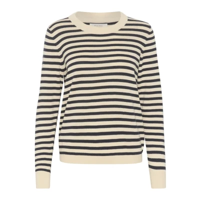 Abbildung von Part Two Gertiepw Strickpullover, Damen, Größe: 36, Whitecap gray stripe