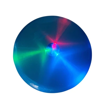 Abbildung von LED Sky Light Disc. blaue Wurfscheibe aus Kunststoff mit Leuchteffekt. Ø 27 cm