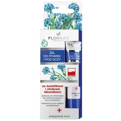 Abbildung von FlosLek Augen Gel Creme, für Lid und unter dem Auge, mit Augentrost Kornblume, 15 ml