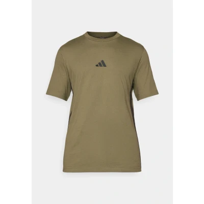 Abbildung von adidas Sportswear Essential Three Stripes Single Tshirt basic, Herren, Größe: XL, Olive strata/black
