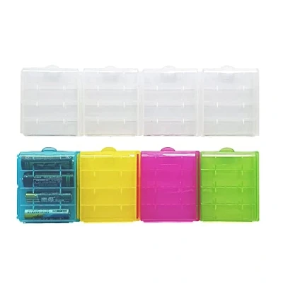 Abbildung von WYAN 8 Stück Kunststoff Batteriebox,Bunte Case Batterie Halter,für AAA und AA Akkus Batterien(5 Farben,ohne Akkus)