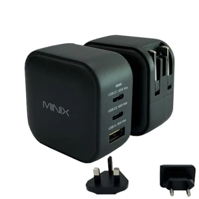 Abbildung von MiniX Ladegerät NEO P1 mit 3 USB Anschlüssen 2 x C 3.0 (maximal 65 W) 1 A Quick Charge 36 W), PNI MX