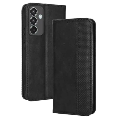 Abbildung von Topme Handyhülle hülle fur Samsung Galaxy M15 5G (6.5&quot; Inches) Case Schutzhülle, aus Leder mit Stilvollem, Strukturiertem Kartenschlitz.Schwarz