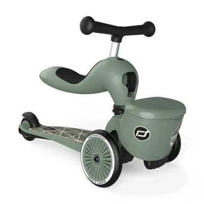 Abbildung von Scoot and Ride Kinderfahrzeug Lauflernhilfe Highwaykick 1 Lifestyle, Green Lines / Grün, mit Aufbewahrungsbox, 2in1 Kickboard