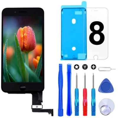 Abbildung von Brinonac Für iPhone 8/SE 2020 Display LCD Touchscreen Digitizer Ersatz Bildschirm Front Komplettes Glas mit Werkzeug und Schutzfolie (4,7&quot;, Schwarz)