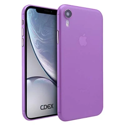 Abbildung von doupi UltraSlim Hülle kompatibel für iPhone Xr (iPhone 10r) 6,1 Zoll, Ultra Dünn Fein Matt Handyhülle Cover Bumper Schutz Schale Hard Case Taschenschutz Design Schutzhülle, lila