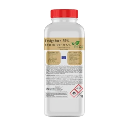 Abbildung von DTP SOFT Essigsäure 25% Premium Qualität Essigessenz (1L)