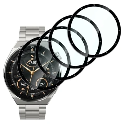 Abbildung von Dlxiks 4 Stück, Schutzfolie für Huawei Watch GT 3 PRO 46mm, 9H Härte Folie Panzer Schutz Glas, Ultrabeständig,Anti Kratzen Hohe Klar Displayschutzfolie 46mm