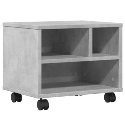 Abbildung von vidaXL Druckerständer mit Rollen, Druckertisch Stauraum, Druckerwagen für Büro Arbeitszimmer, Druckerhalter, Betongrau Holzwerkstoff