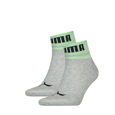 Abbildung von PUMA Unisex New Heritage Quarter Hosiery, Grey Melange/neon Green, 39/42