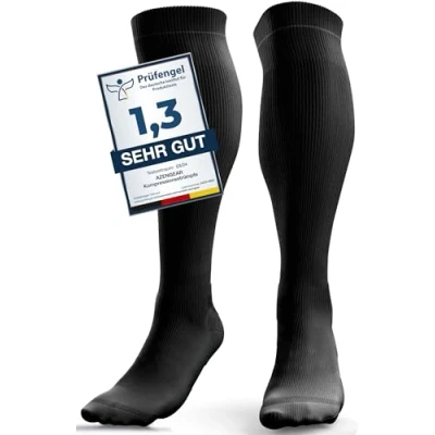 Abbildung von aZengear Kompressionsstrümpfe für Damen Herren (20 30 mmHg Klasse 2) Stützstrümpfe Medizinisch Kompressionssocken Waden Kompression Laufen Reise Flug Sport Schwangerschaft (XXL)