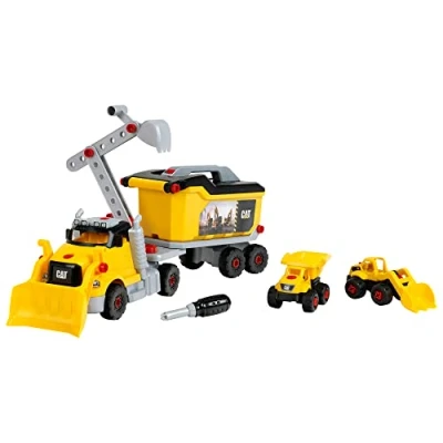 Abbildung von Klein Spielzeug LKW Cat® Schraubtruck Set 4in1, (Set, 96 tlg)