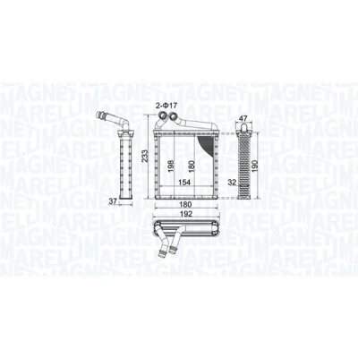 Abbildung von MAGNETI MARELLI 350218442000 Wärmetauscher VOLKSWAGEN: Golf Plus / Crossgolf, Tiguan I, Passat B6 Variant, SKODA: Superb II Kombi