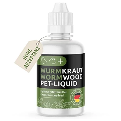 Abbildung von GreenPet Wurm Kraut Pet Liquid Tropfen Flüssig Natürliche Wurmkur Alternative, vor, bei &amp; nach Wurmbefall Hund, Katze Kaninchen, alle Haustiere, pflanzliches Wurmmittel 50ml