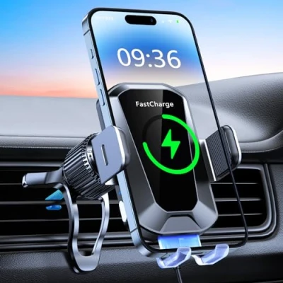 Abbildung von EOIWUY 15W Handyhalterung Auto mit Ladefunktion, 【Automatische Klemmung】 Induktive Ladestation Auto, Stabile &amp; Fast Wireless Charger Handy Halterung Lüftung für iPhone 16/15/14/13, Galaxy S24 usw