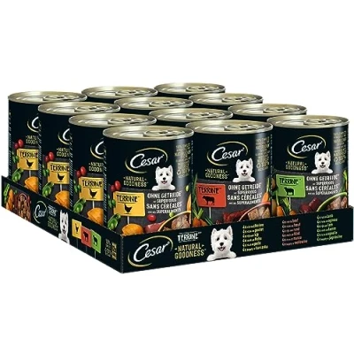Abbildung von Cesar Natural Goodness in Loaf 12 x 400 g Cans, Adult Premium Wet Dog Food, Mixed Selection,non applicable