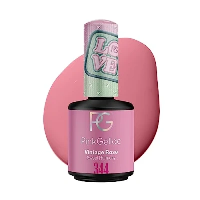 Abbildung von Pink Gellac UV Gel Nagellack 344 Vintage Rose 15 ml Lang Anhaltend Shellac Rosa Lack für Nägel in Salonqualität Made Holland