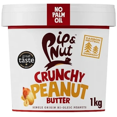 Abbildung von Pip &amp; Nut Knuspringe Erdnussbutter (1kg) Kein Palmöl, ohne Zuckerzusatz, ein natürliches Produkt, vegan und Einzelner Ursprung Hi Oleic Erdnüsse