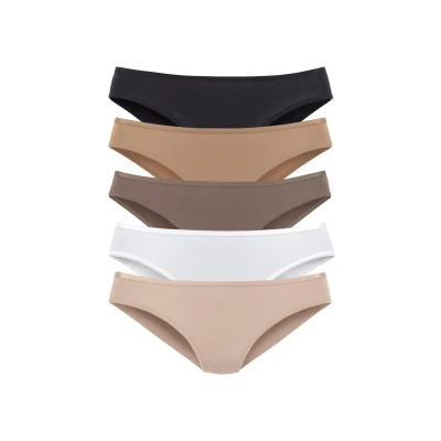 Abbildung von Vivance 5 PACK Slip, Damen, Größe: 40/42, Beige/creme/taupe/schwarz/caramel