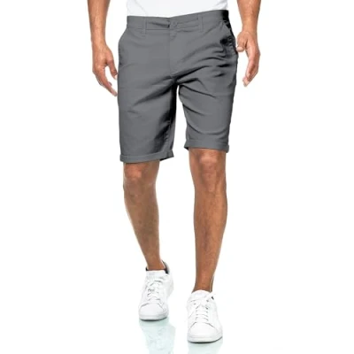 Abbildung von Smith &amp; Solo Chino Shorts Kurz, Kurze Hosen Herren Baumwolle, Bermuda Hose Sommer, Laufshorts Männer Trainingshose (Anthrazit, XXL)