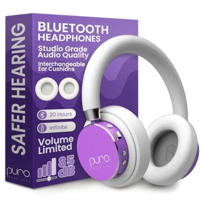 Abbildung von Puro Sound Labs BT2200 Plus Lautstärkebegrenzende Bluetooth Kopfhörer für Kinder Sicherere Studio Qualität und Geräuschisolierung Lila