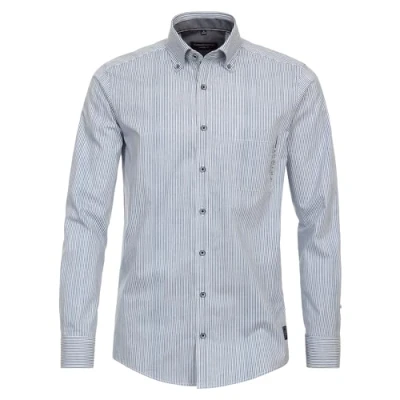 Abbildung von Casamoda Gestreift Casual FIT Hemd, Herren, Größe: Large, Mittelblau