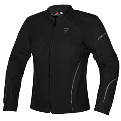 Abbildung von REBELHORN Luna Lady Textile Motorradjacke für Frauen Ellbogen und Schulterschutz Membranbelüftung Reflektierende Elemente 4 Taschen CE Zertifizierung