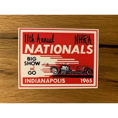 Abbildung von 24/7stickers #136 / NHRA 1965 Aufkleber 9,5x7cm USA Muscle Car Nationals Sticker Oldtimer Oldschool V8 Big Block Tuning Retro Vintage Kult