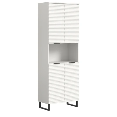 Abbildung von welltime Hochschrank &quot;Litica, Höhe 193 cm, 4 Türen, 2 Einlegeböden, 1 offenes Fach&quot;, Badschrank, Standschrank, Badezimmer, Bad Möbel