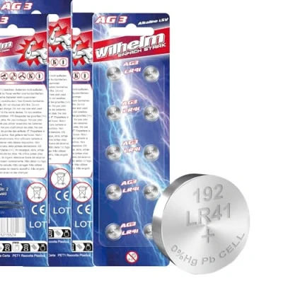 Abbildung von 40 AG3 Wilhelm Cell Knopfzellen Knopfbatterien Uhrenbatterien LR736 LR41 192 392 1,5V