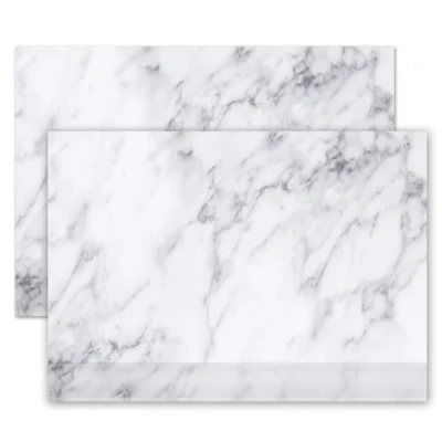 Abbildung von 2er Set Schreibtischunterlage Mamor Optik und Kantenschutz I DIN A2 aus Papier zum Abreißen Schreib Unterlage schlicht modern elegant dv1309