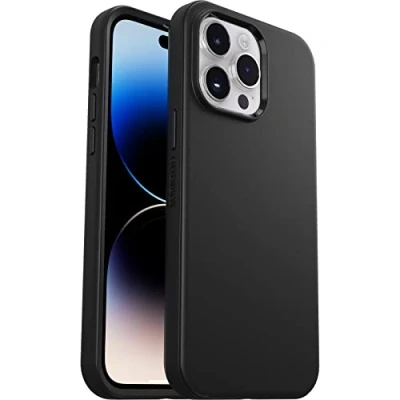 Abbildung von OtterBox Symmetry+ Hülle für iPhone 14 Pro Max mit MagSafe, stoßfest,sturzsicher,schützende dünne Hülle, 3x getestet nach Militärstandard,antimikrobieller Schutz,Schwarz,Keine Einzelhandelsverpackung