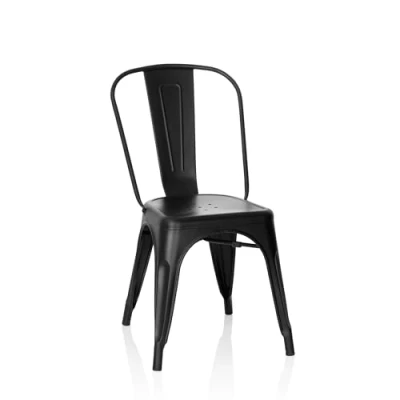 Abbildung von hjh OFFICE 645038 Bistrostuhl VANTAGGIO Brush Metall Matt Schwarz Bistro Stuhl im Industry Design, stapelbar