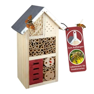 Abbildung von Cult at Home Insektenhotel Bienenhotel Höhe 26 cm Schmetterlingshaus aus Holz
