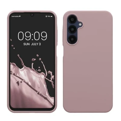 Abbildung von kwmobile Hülle kompatibel mit Samsung Galaxy A25 Silikon Handy Case Handyhülle weiche Oberfläche kabelloses Laden Nude Lilac