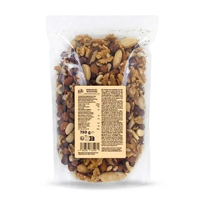 Abbildung von KoRo Edelnussmischung 1 kg 100% Nüsse Hoher Ballaststoffgehalt Mischung aus Mandeln, Paranüssen, Cashewkernen, Walnüssen und Haselnüssen