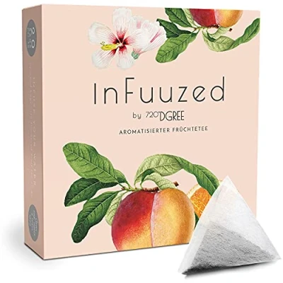 Abbildung von 720DGREE &quot;InFuuzed&quot; Geschmack Orange Pfirsich 20 Beutel mind. 10 Liter Kein Zuckerzusatz, Ohne Kalorien Natürlich lecker für Deine Trinkflasche: Die Getränke Alternative zu Eistee, Limonade
