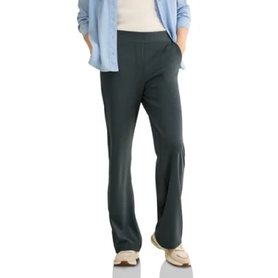 Abbildung von Cecil Basic WIDE LEG Stoffhose, Damen, Größe: Sx32, Grün