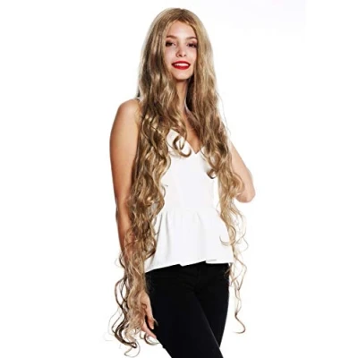 Abbildung von WIG ME UP VK 40 24B/22 Perücke Damenperücke extrem lang Rapunzel leicht gelockt gewellt Mittelscheitel Blond Mix