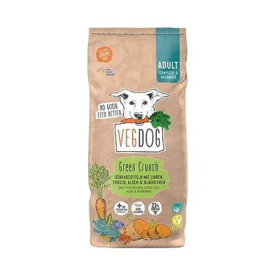 Abbildung von VEGDOG Green Crunch hypoallergenes Trockenfutter (5 kg) Adulte Hunde ohne Gluten, Getreide und Soja Alleinfutter für Allergiker mit Erbsenprotein