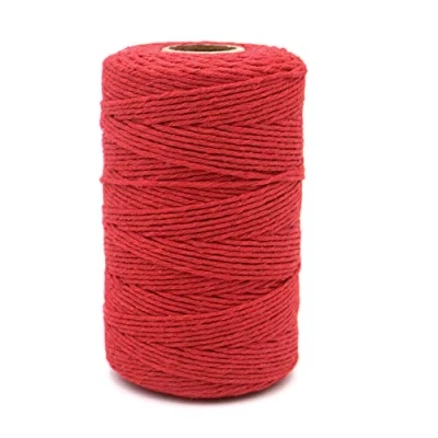 Abbildung von jijAcraft Baumwollschnur Rot Schnur Makramee Garn 2mm x 200M Bastelschnur zum DIY, Geschenkverpacken, Gärtnern