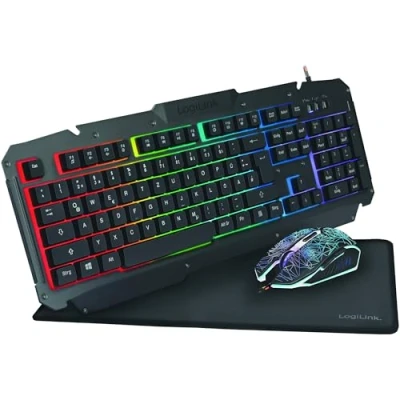 Abbildung von LogiLink ID0185 Gaming Tastatur (inkl. RGB Maus und Mauspad, max. 2400 DPI)