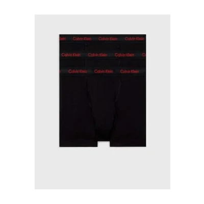Abbildung von Calvin Klein Underwear Trunk 3 PACK Panties, Herren, Größe: Small, Black/pompian red