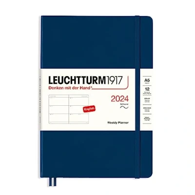 Abbildung von LEUCHTTURM1917 367656 Wochenkalender, Softcover, Medium (A5) 2024, 12 Monate, Marine, Englisch