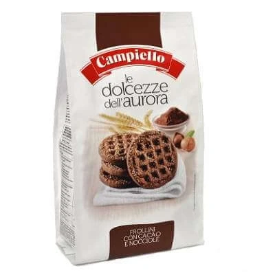 Abbildung von 3x Campiello Il Frollino del Buongiorno con cacao e nocciole Shortbread mit Kakao und Haselnüssen 350g biscuits cookies 100% Italienische Kekse
